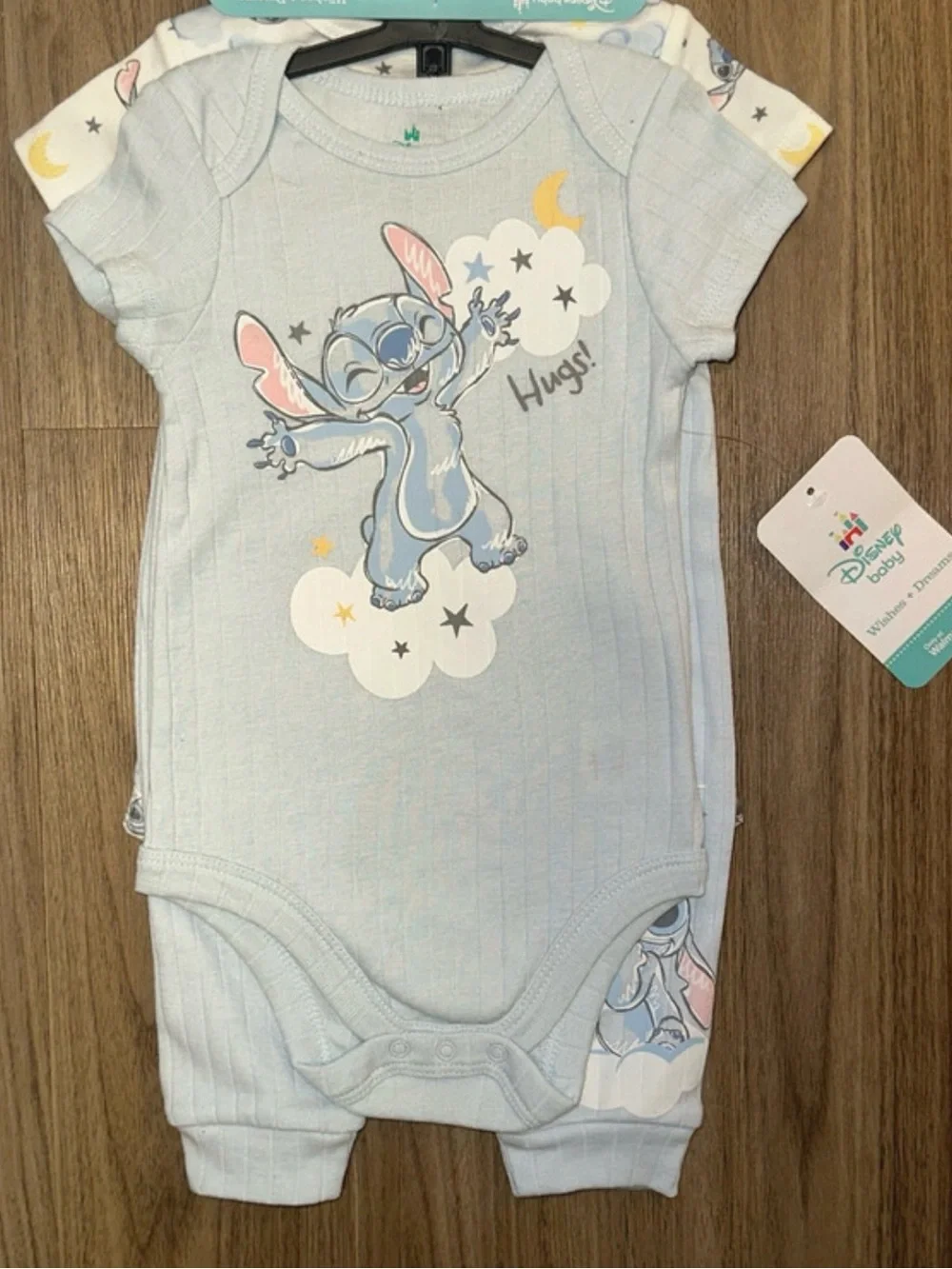 Disney Blue Stitch Short-Sleeve One-Piece (4-Pack Bundle) Size 12 Months